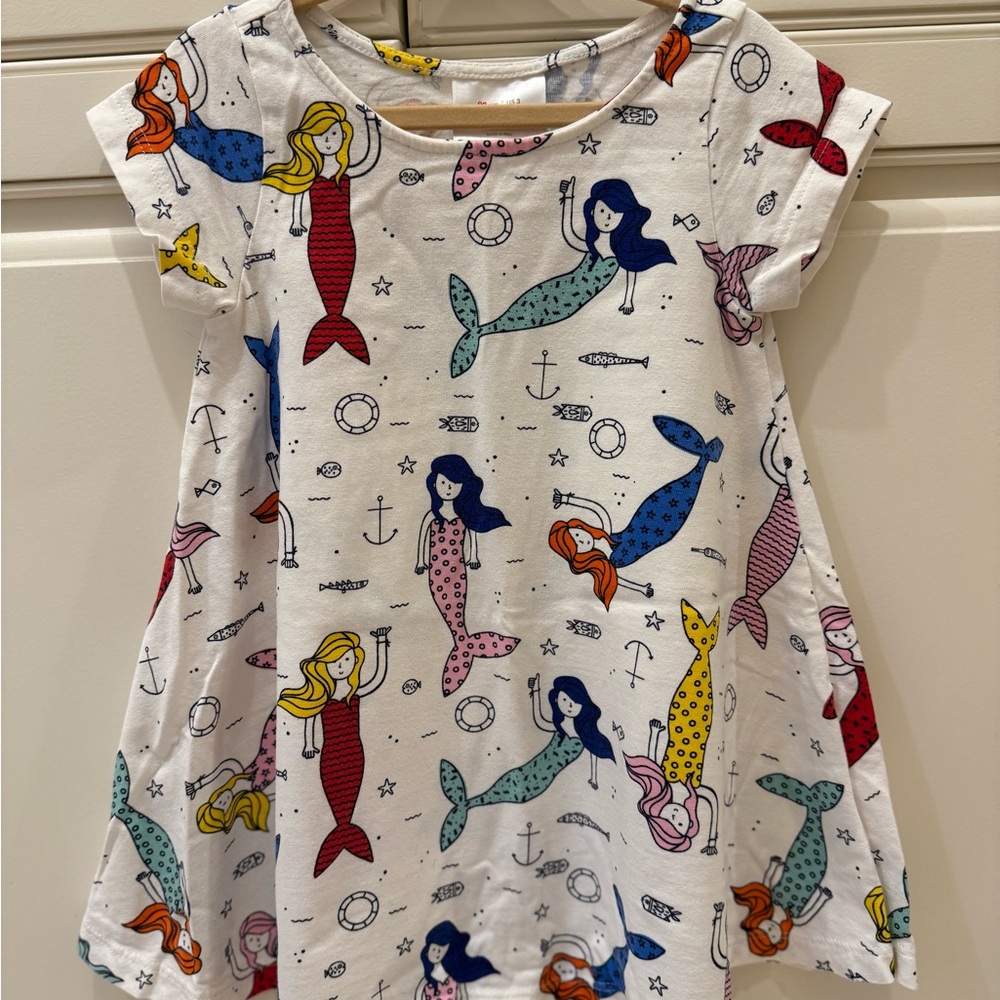 Hanna Andersson Mermaid Adventure Dress - Red, Blue, Yellow
